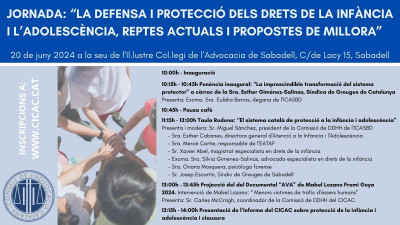 20 de junio, 10h: Jornada: La defensa y protección de los derechos de la infancia y adolescencia