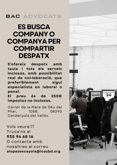 Company/a per compartir despatx